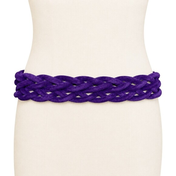 Emanuel Ungaro Parallele Paris Vintage 90\'s Purple Suede statement belt gold NWT